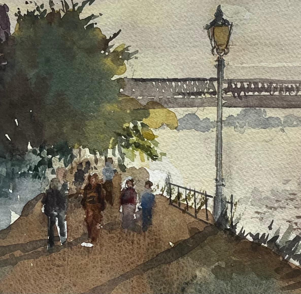 Anthony Herbertstrand On The Green Thames Riverside Walk With Figures And Footbridge photo buy