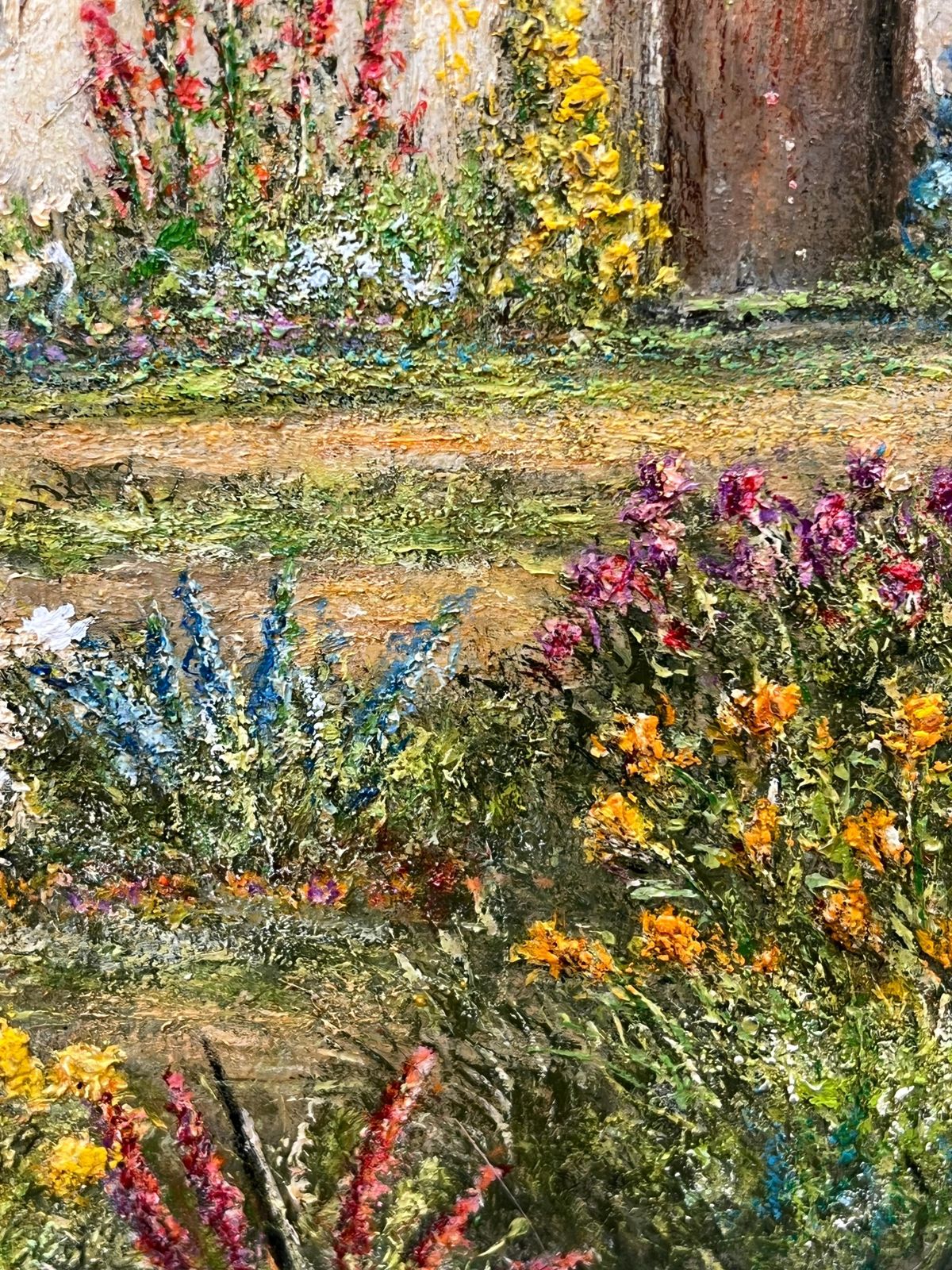 Jean Fouriefarm House Cottage Nestled In The Flower Meadows Oil Landscape Painting photo 489.0