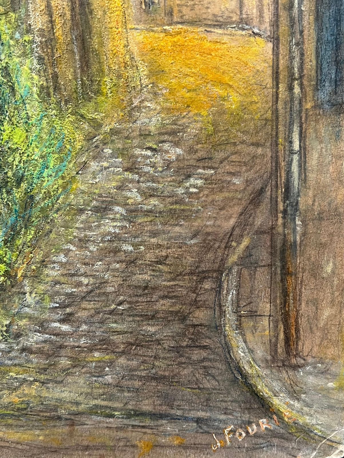 Jean Fouriespine Church Nestled In The Village Town Oil Landscape Painting photo vinterior