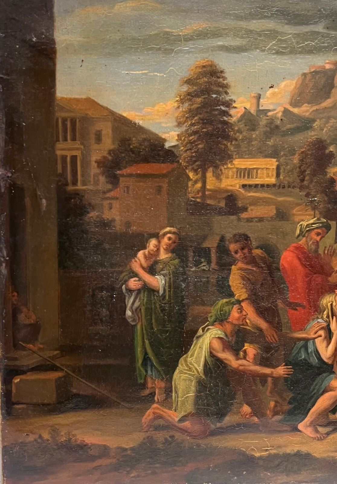 photo furniture French Schoolantique French Old Master Oil Painting Christ Healing The Sick In Jersusalem