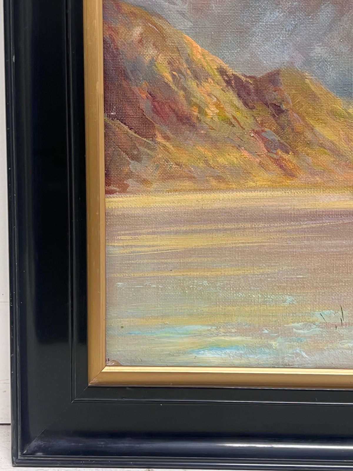 Art F. E. Jamiesonantique Scottish Painting Highlands Ancient Castle Ruins Sunset Over The Loch1920's photo