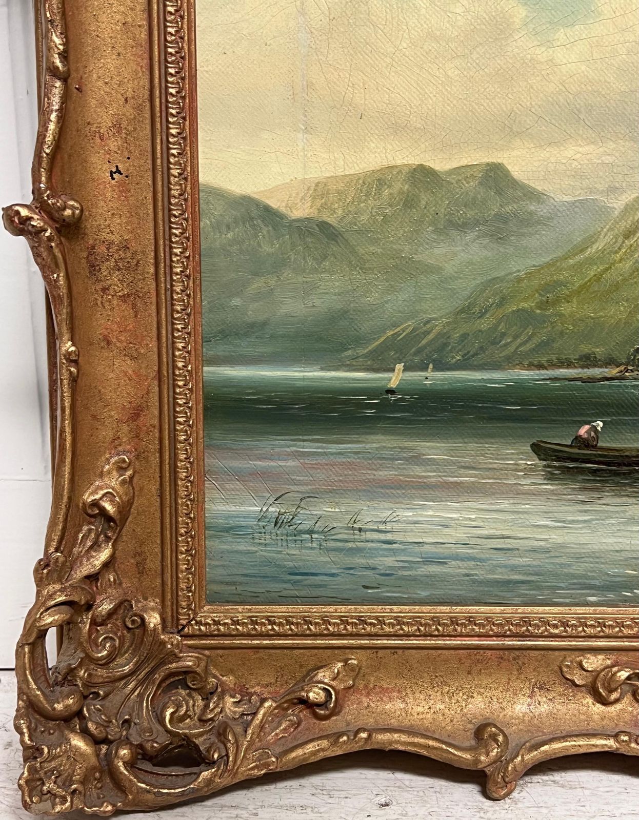 Welsh Victoriansigned Victorian Welsh Oil Painting Cottages By Lake And Mountain View 18881888 photo Art