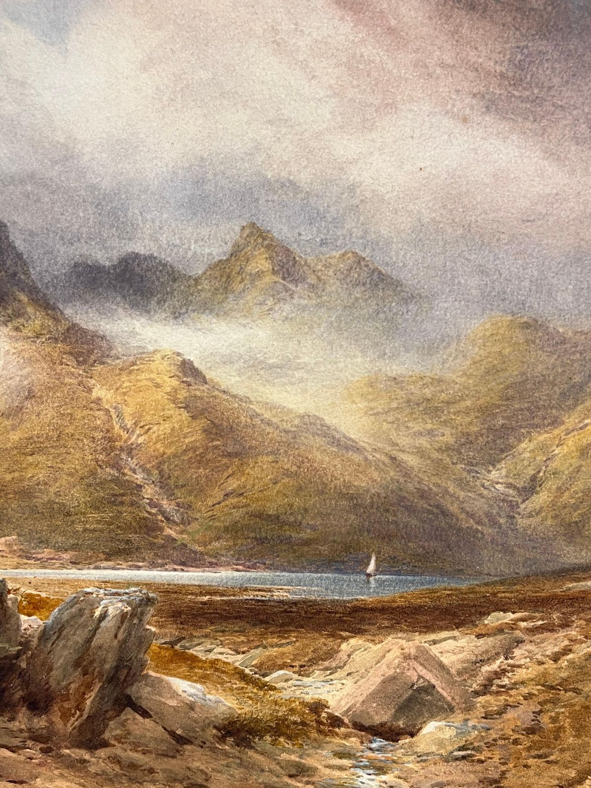 Edward Matthewshuge 19th Century Scottish Watercolor Painting Loch Ness Scotland Highland View1887 photo for sale
