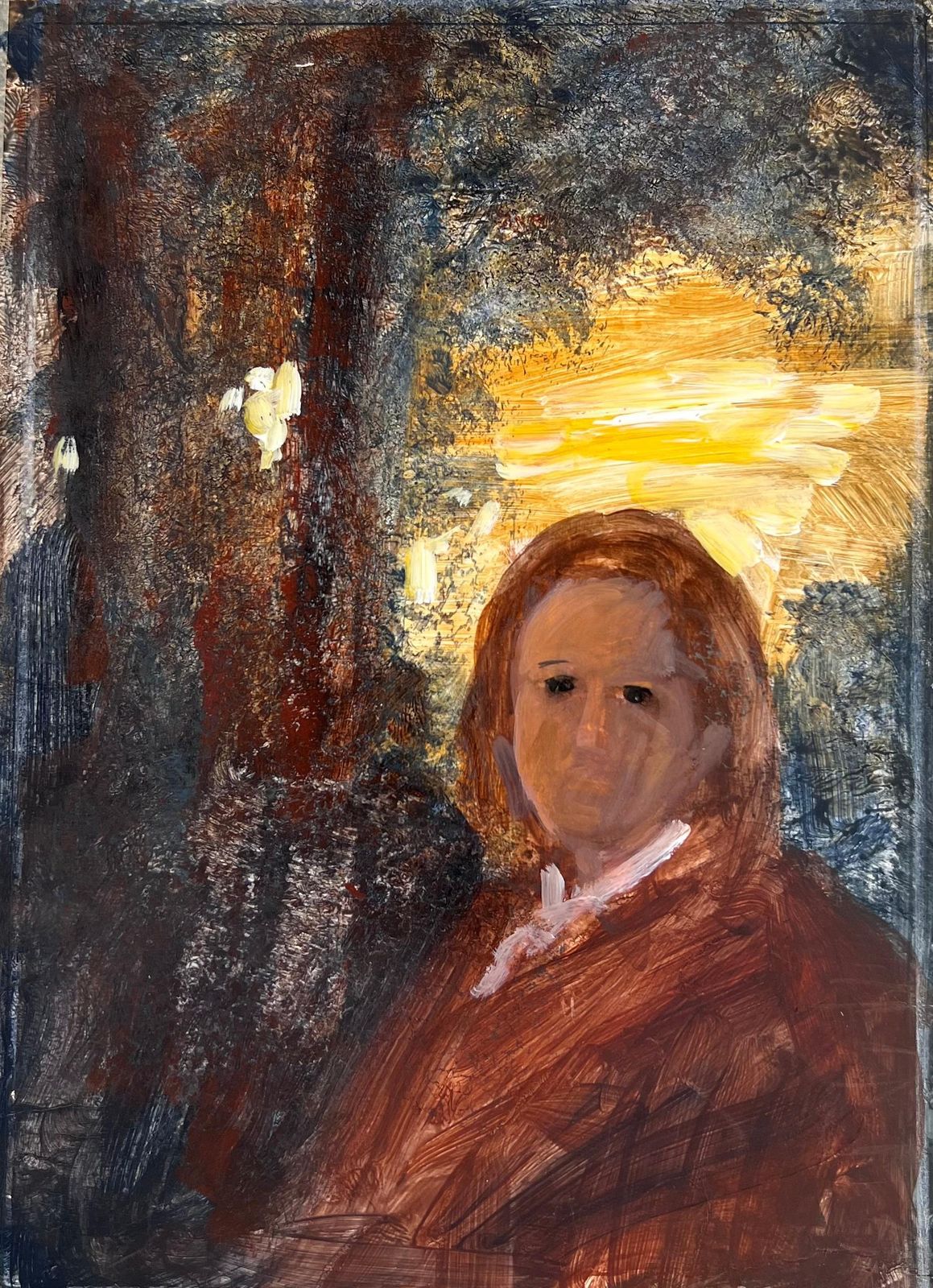 Robert Ladouportrait Of A Young Man With Ray Of Sunshine Beaming Original French Artwork20th Century