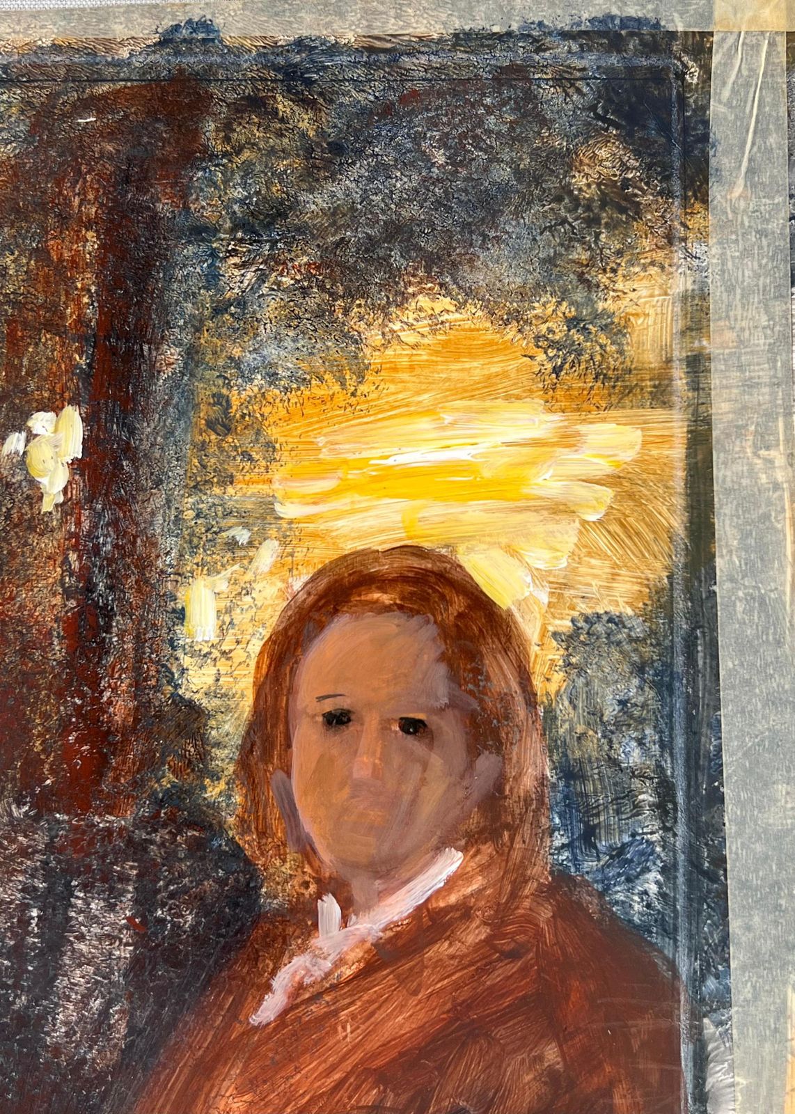 Robert Ladouportrait Of A Young Man With Ray Of Sunshine Beaming Original French Artwork20th Century photo for sale