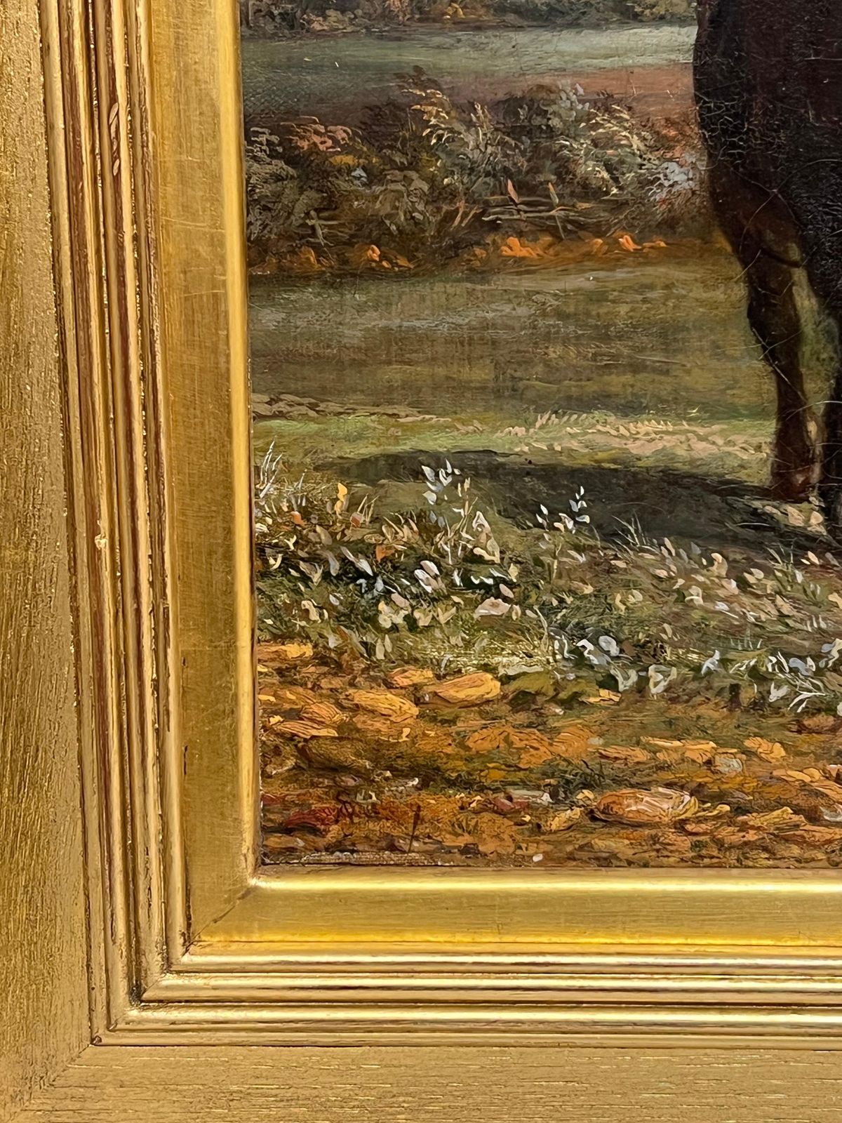Mid 19th Century English Schoolfine Victorian English Rural Oil Painting Plough Team Horses & Figures In Field photo 3558.0