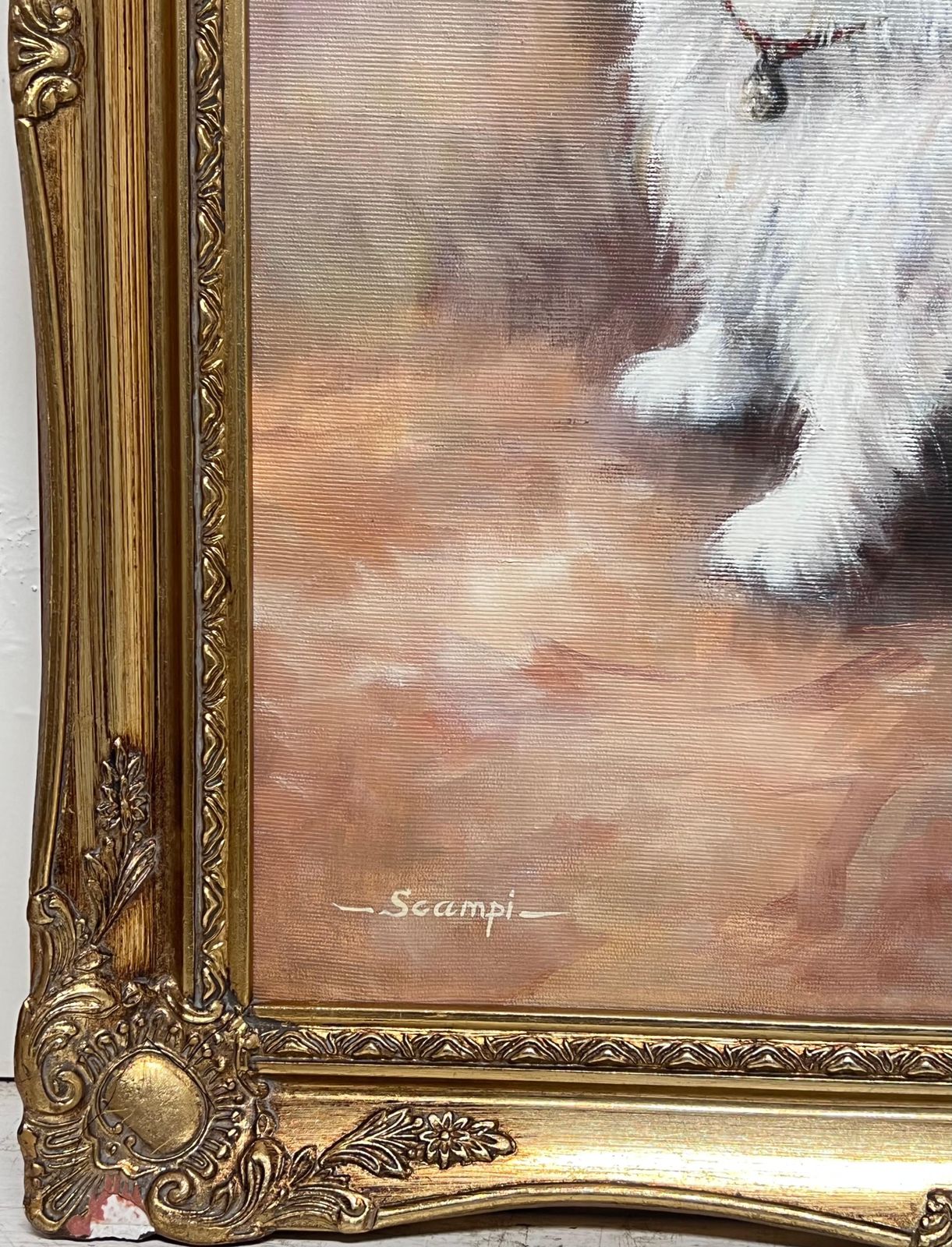 1048.0 British Schoolportrait Of Scruffy White West Highland Terrier Dog Signed English Oil Painting photo