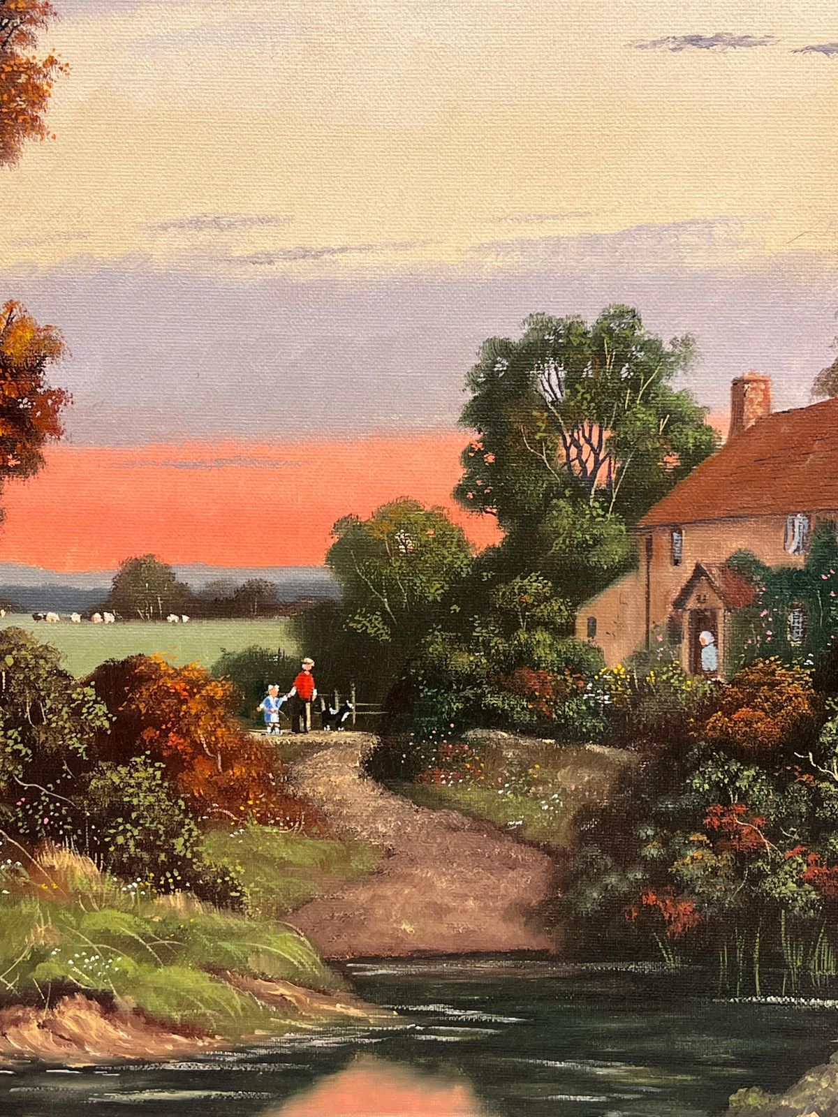 Vincent Selbysunset Over Derwent Valley Signed English Oil Painting Gilt Framed photo 845.0