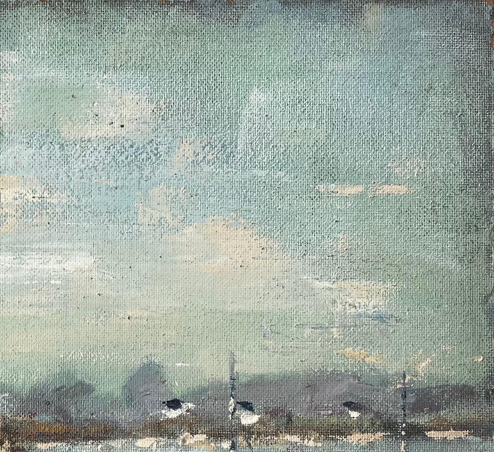 Fanch Lelfrench Coastal Painting With Boats And Houses Near Plougonvelin Brittany photo Art