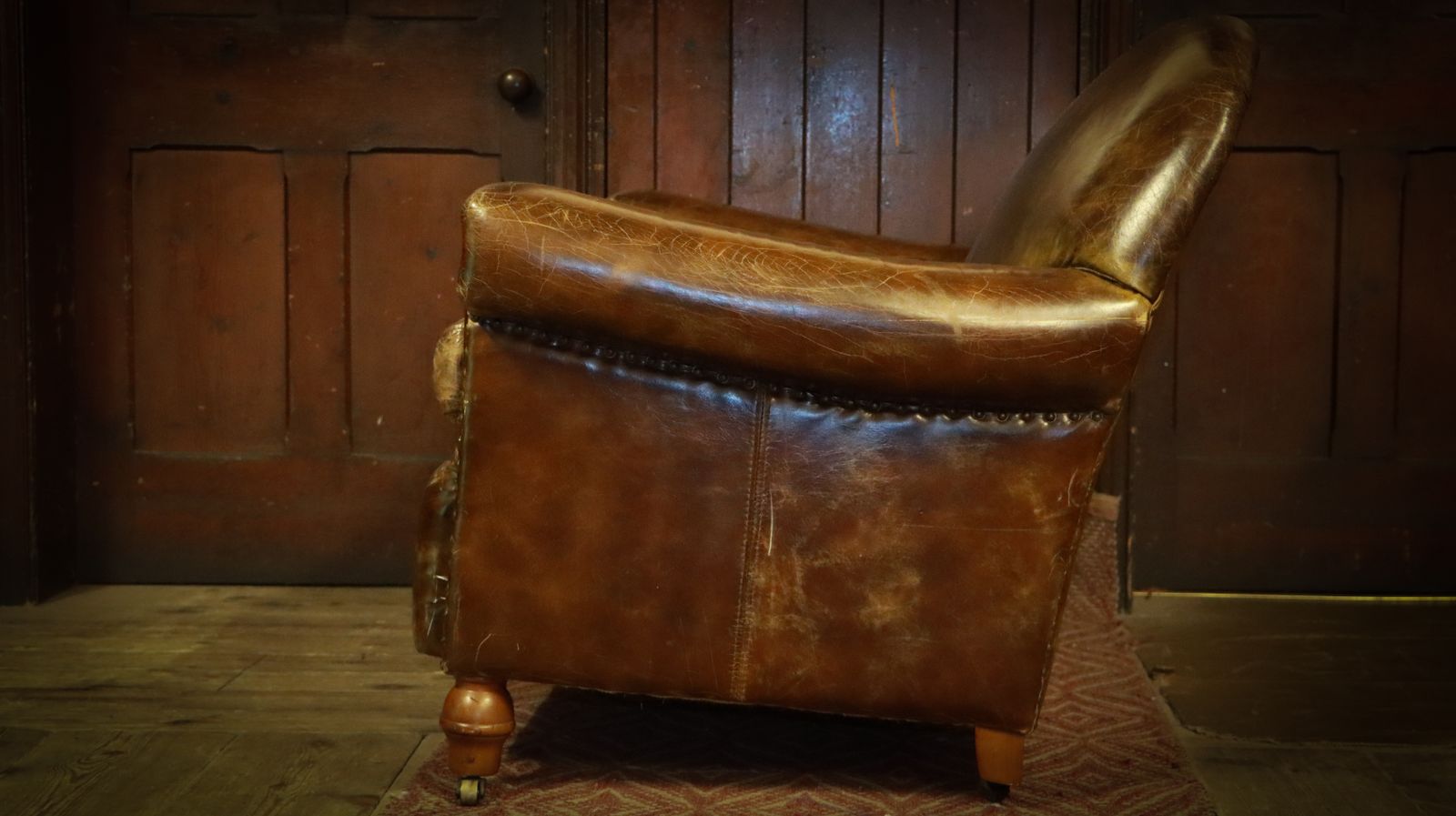 photo vinterior Truly Stunning Timothy Oulton Halo Leather Sofa Antique Whisky Tan Very Rare