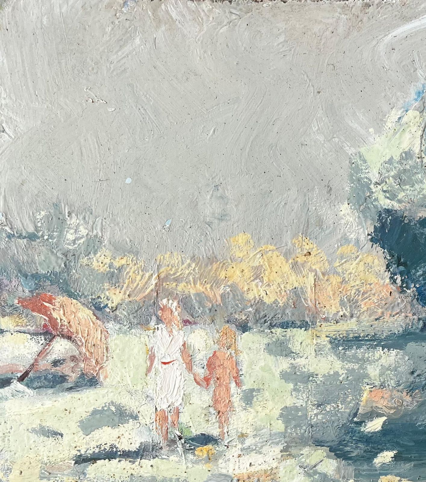 Fanch Lelimpressionist Beach Scene At Le Mont Mauni Plestin Les Grèves With Figures photo for sale