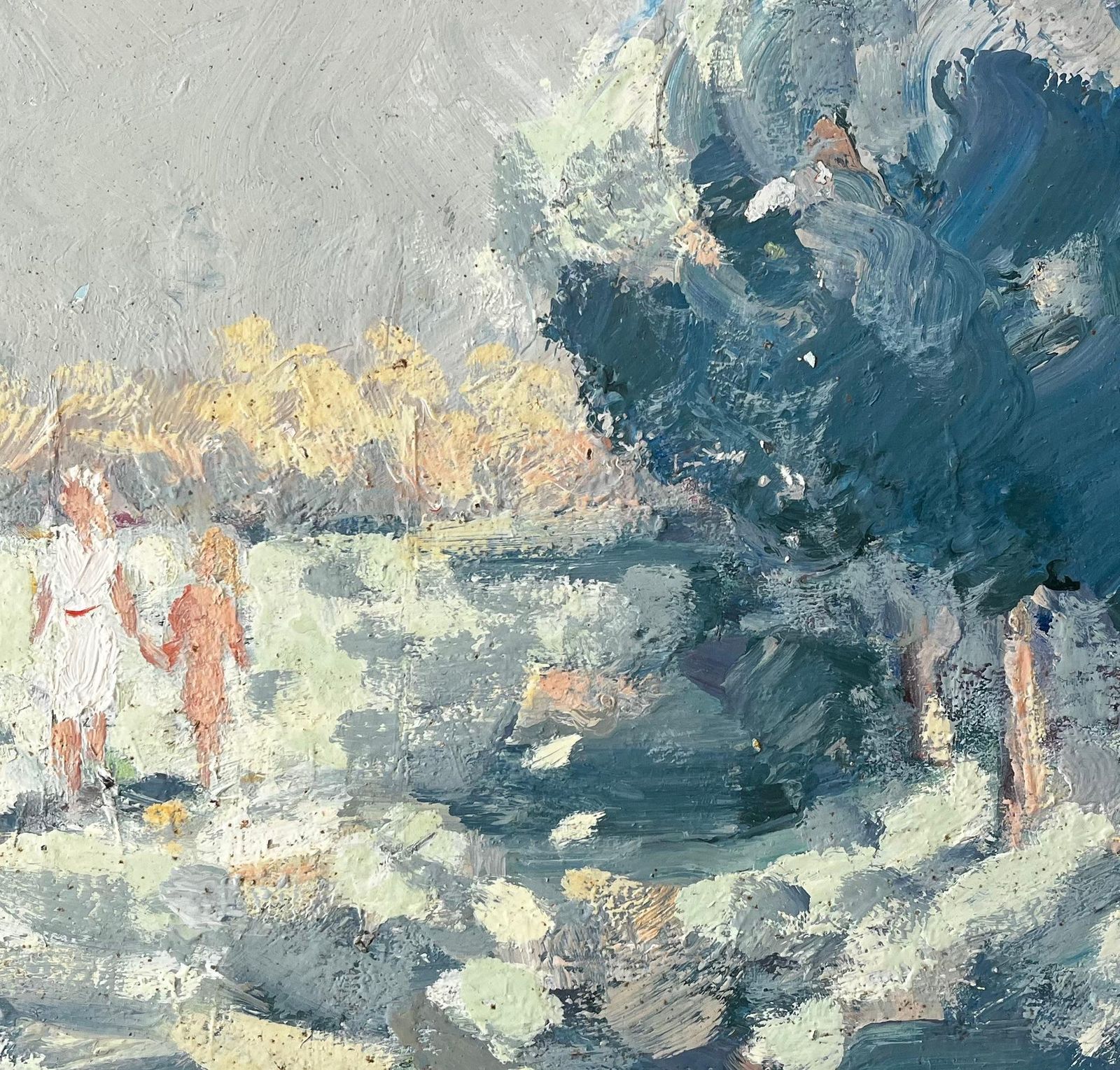 Fanch Lelimpressionist Beach Scene At Le Mont Mauni Plestin Les Grèves With Figures photo buy