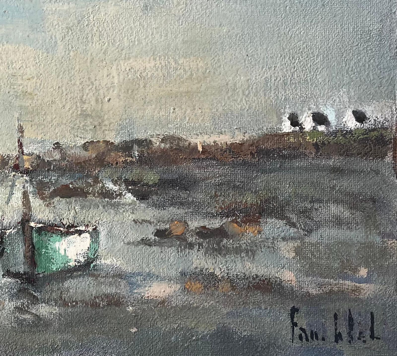 Fanch Lelfrench Coastal Scene With Boats At Low Tide In St Servan Brittany photo for sale