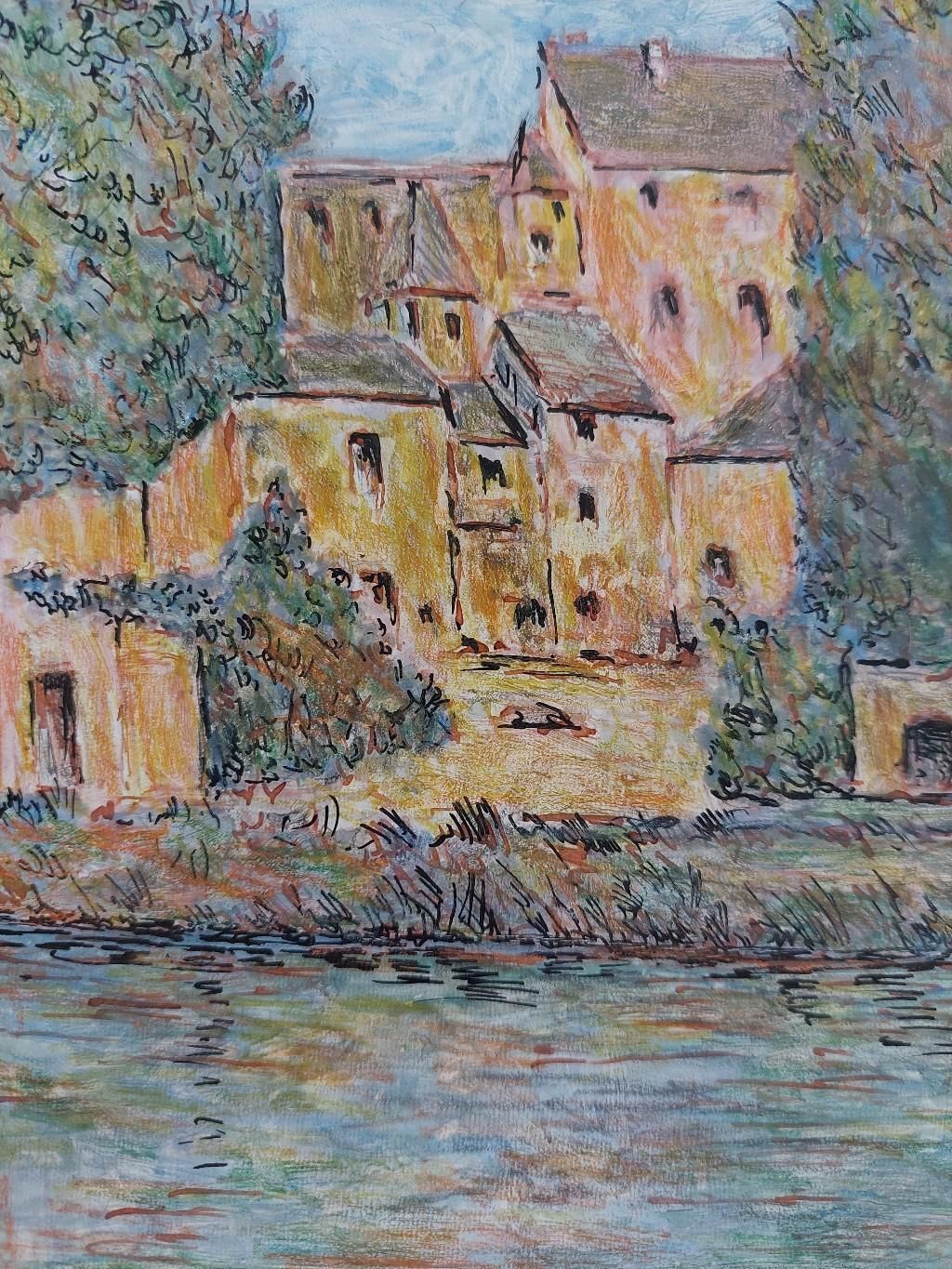 Unknown20th Century French Modernist Cubist Painting, French Town20th Century photo Art