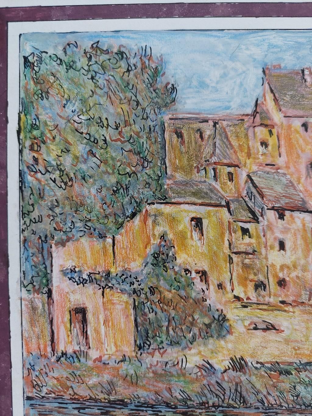 Unknown20th Century French Modernist Cubist Painting, French Town20th Century photo buy