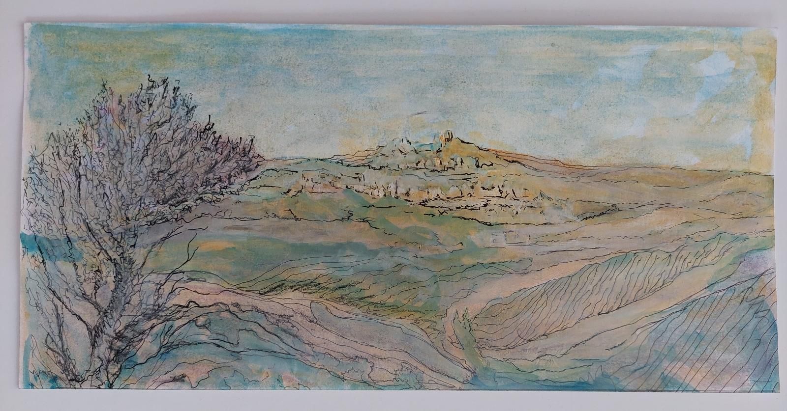 Bernard Labbe20th Century French Modernist Cubist Painting, French Panorama View20th Century photo vintage