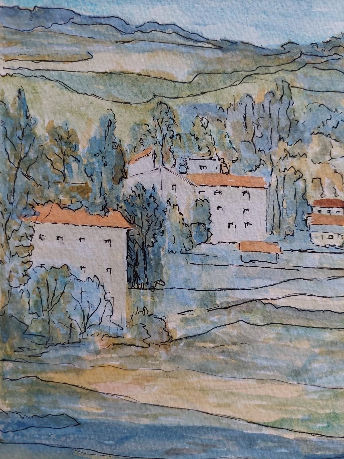 Bernard Labbe20th Century French Modernist Cubist Painting, French Fields20th Century photo vinterior