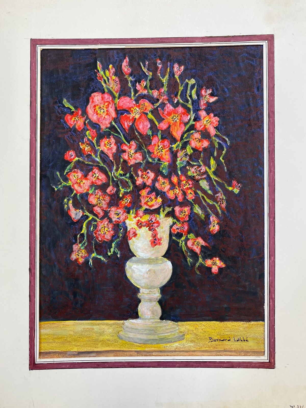 Unknown1950's French Modernist/ Cubist Signed Painting, Beautiful Flowers In Vase1950 photo buy
