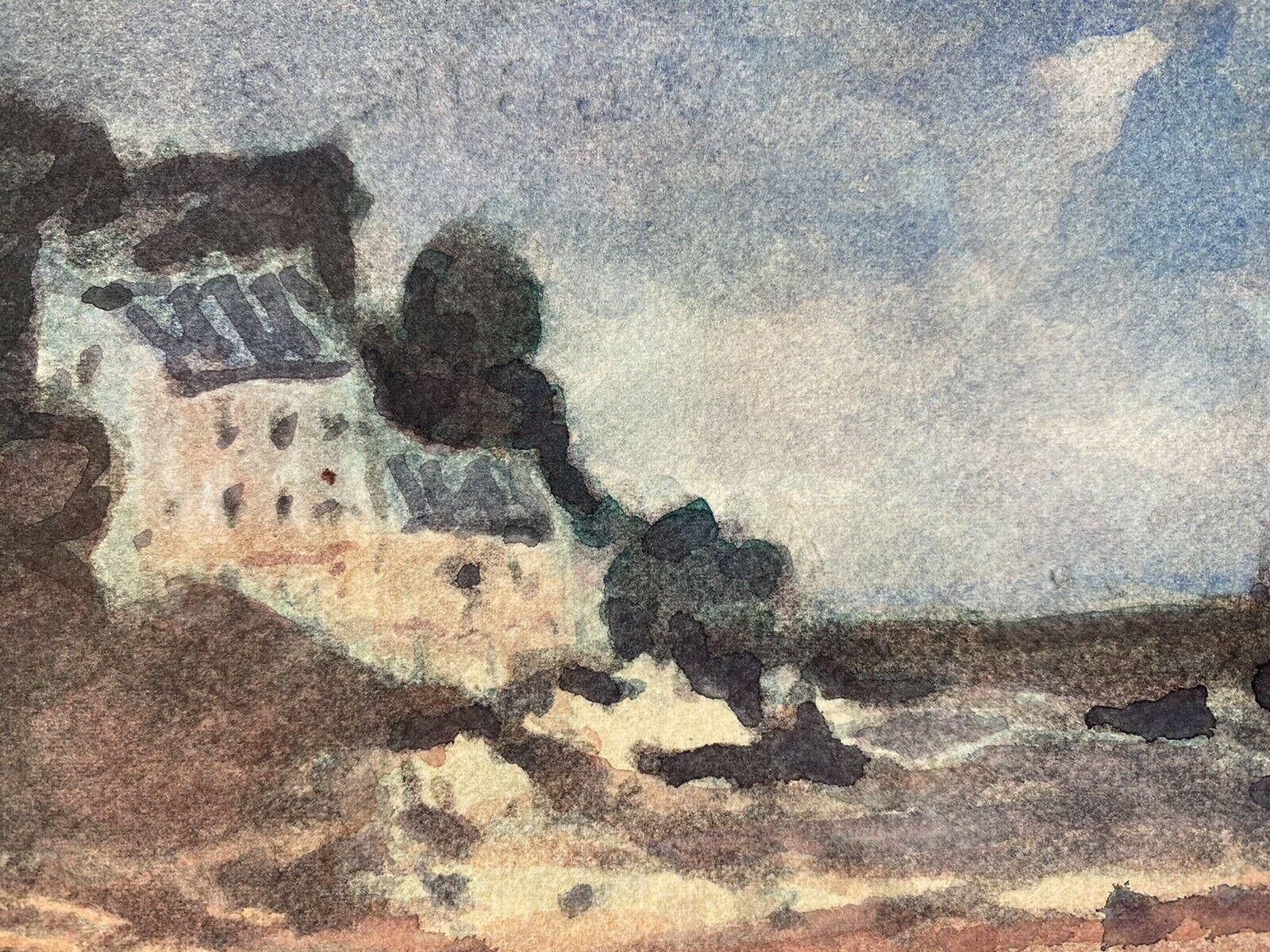 Unknownmaurice Mazeilie, French Impressionist Painting, Brittany Town On Coast20th Century photo for sale