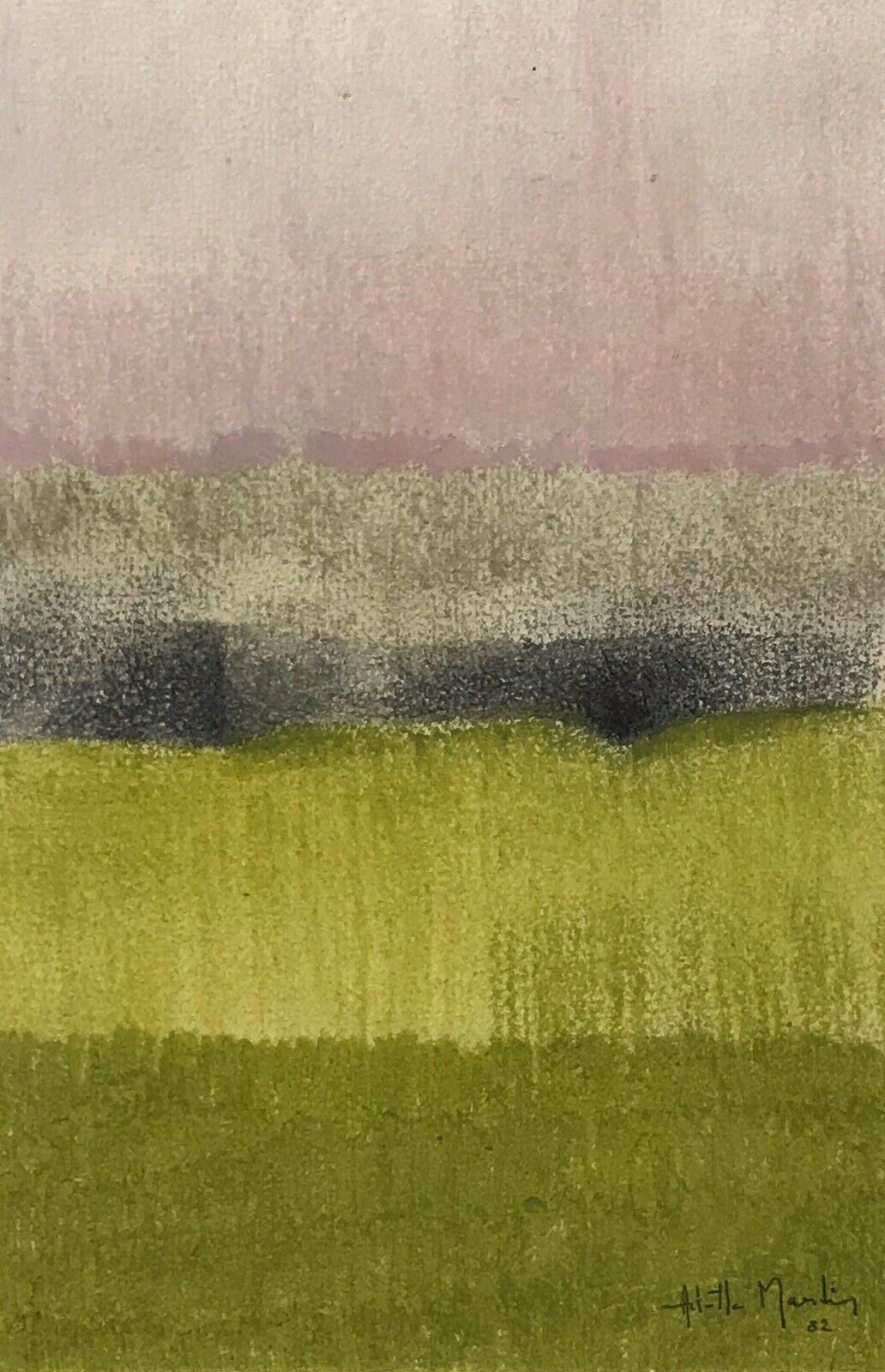 Unknownarlette Martin Superb French Geometric Abstract Painting, Green Shades20th Century photo Art
