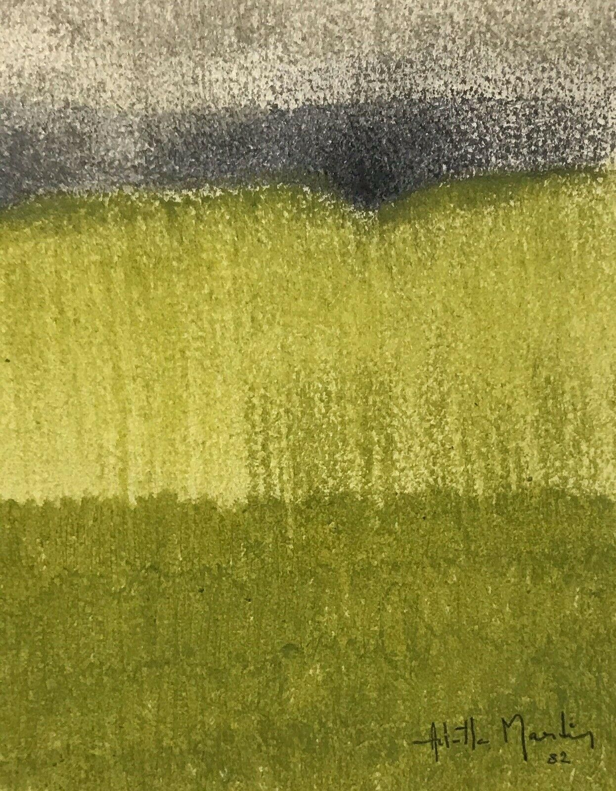 Unknownarlette Martin Superb French Geometric Abstract Painting, Green Shades20th Century photo 403.0