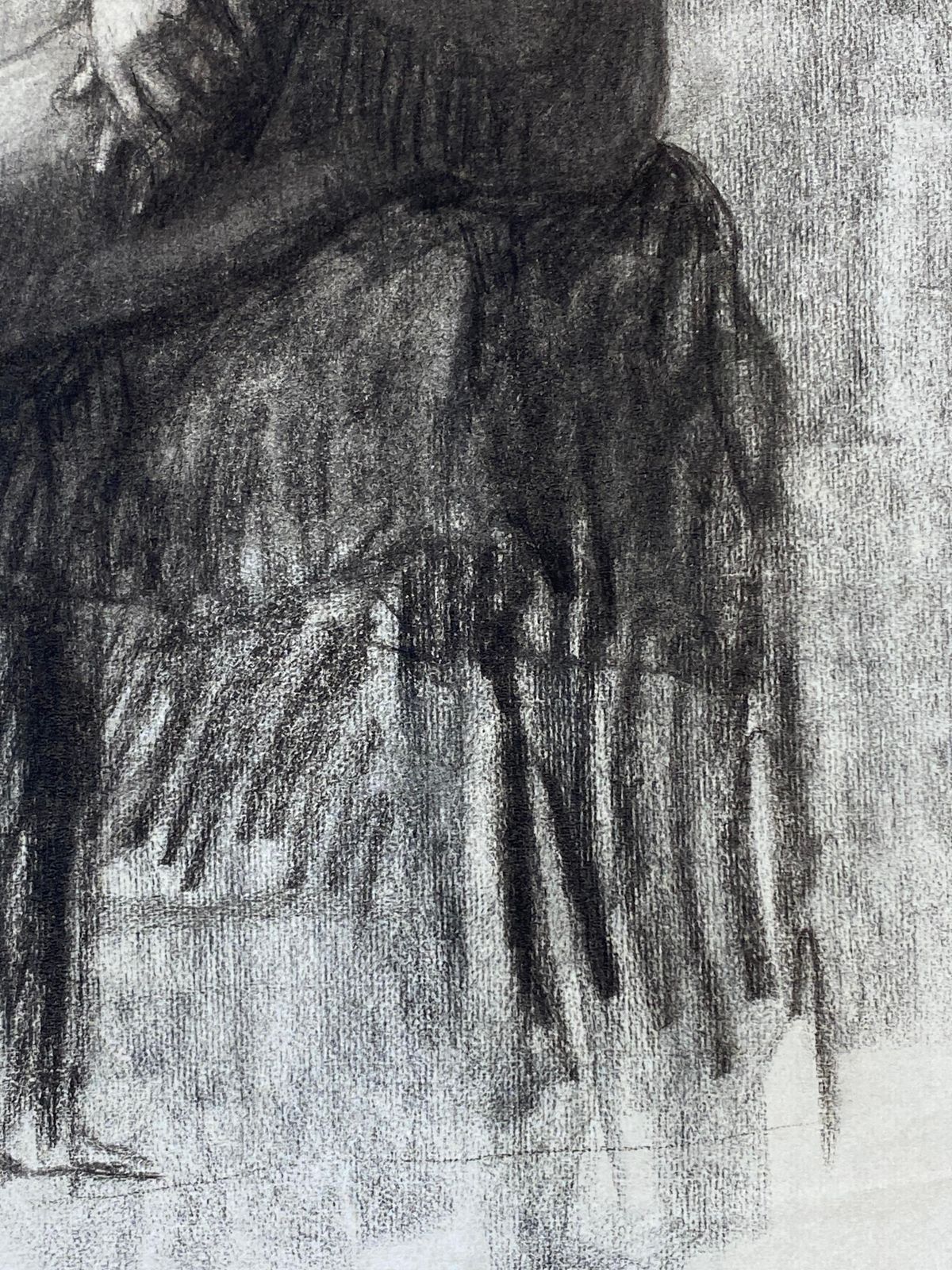 Unknown1920's French Charcoal Sketch Of Seated Nude Lady The Artists Model1920s photo buy
