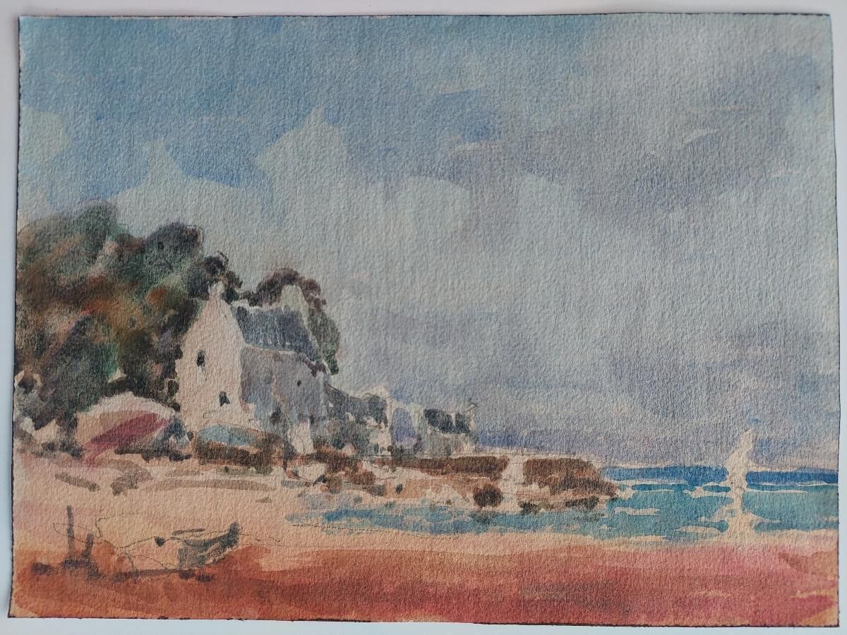 Unknownfrench Modernist Cubist Painting A Summer Day's Sailing20th Century photo furniture