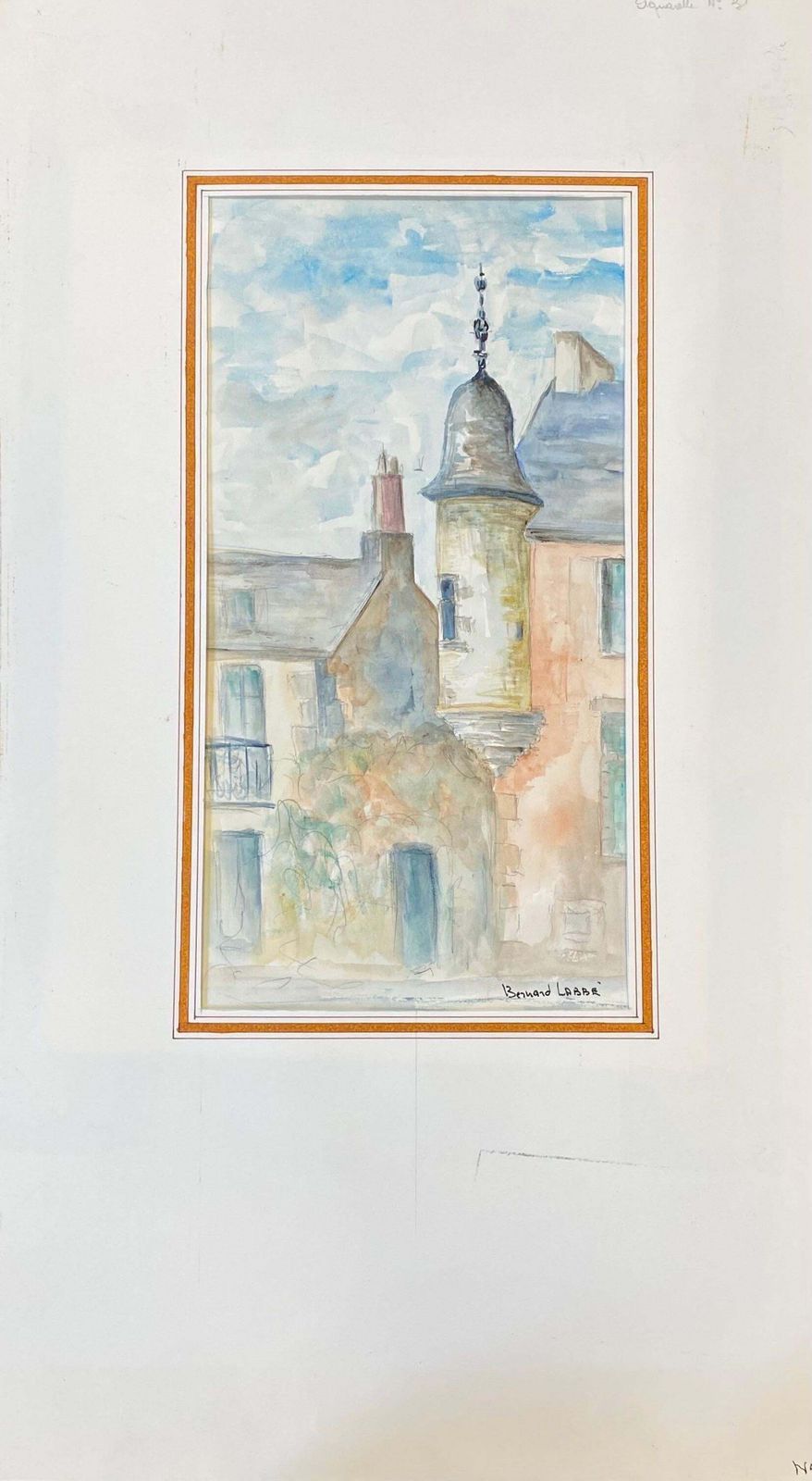 Unknown1950's French Modernist/ Cubist Painting Signed, Light Colour French Buildings1950 photo furniture
