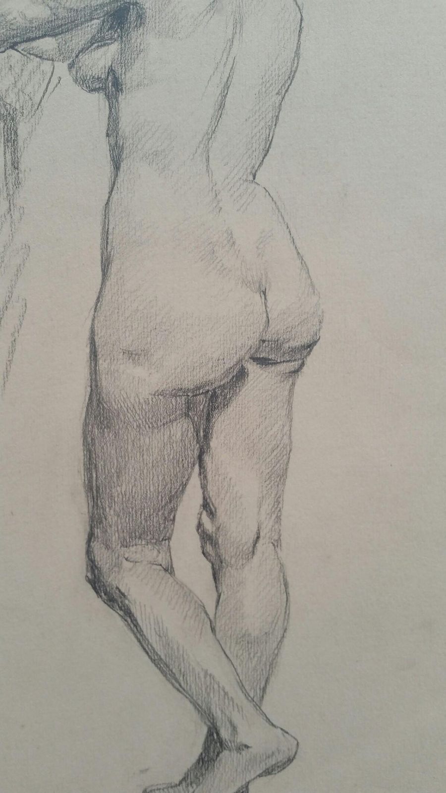 Unknownenglish Graphite Portrait Sketch Of Female Nude, Standingcirca 1880 1905 photo for sale
