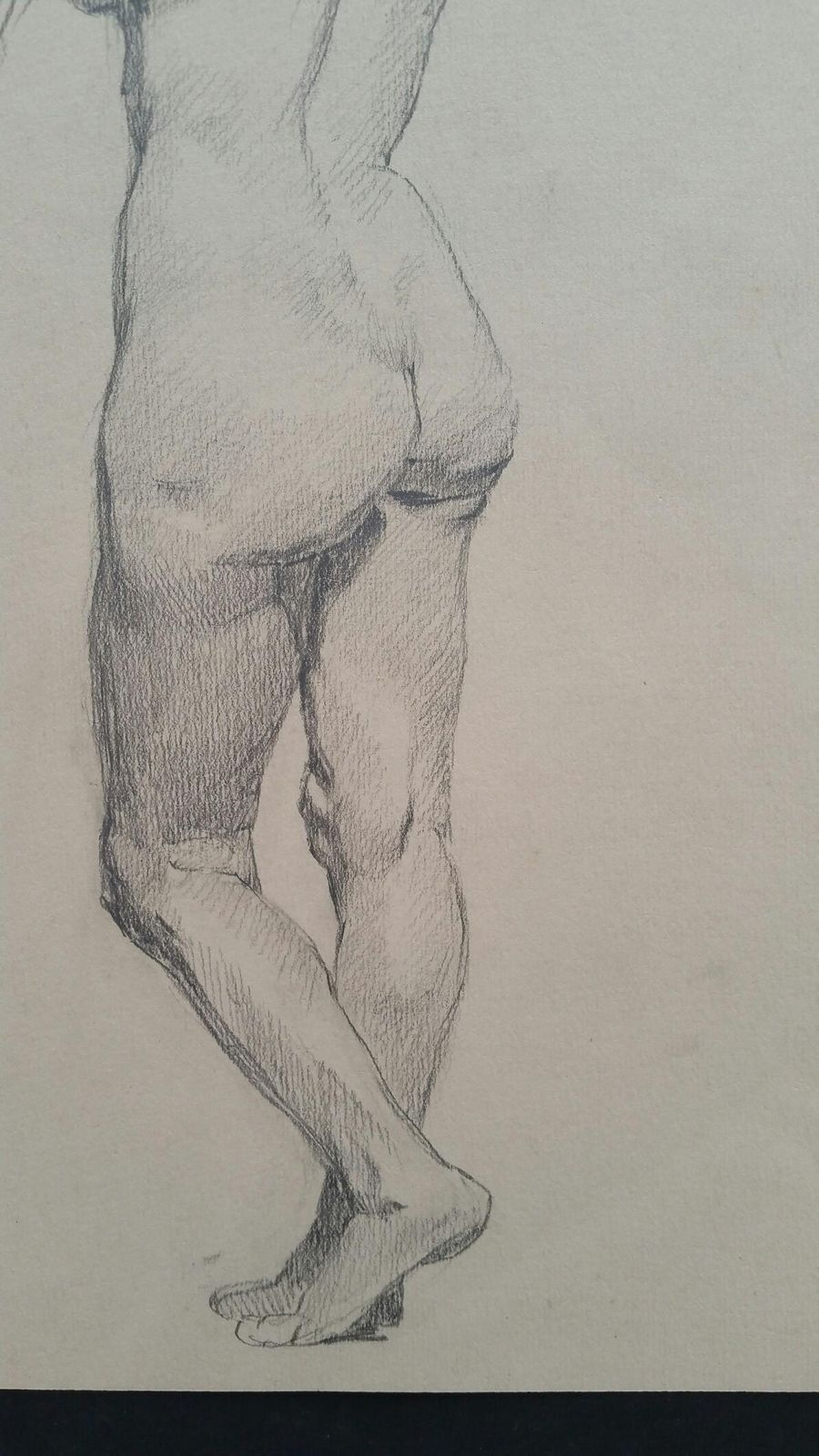 Unknownenglish Graphite Portrait Sketch Of Female Nude, Standingcirca 1880 1905 photo Art
