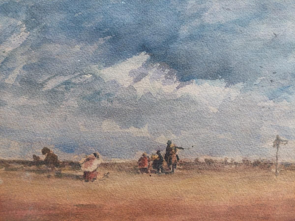 Unknownfrench Modernist Cubist Painting Travellers On A Path20th Century photo 280.0