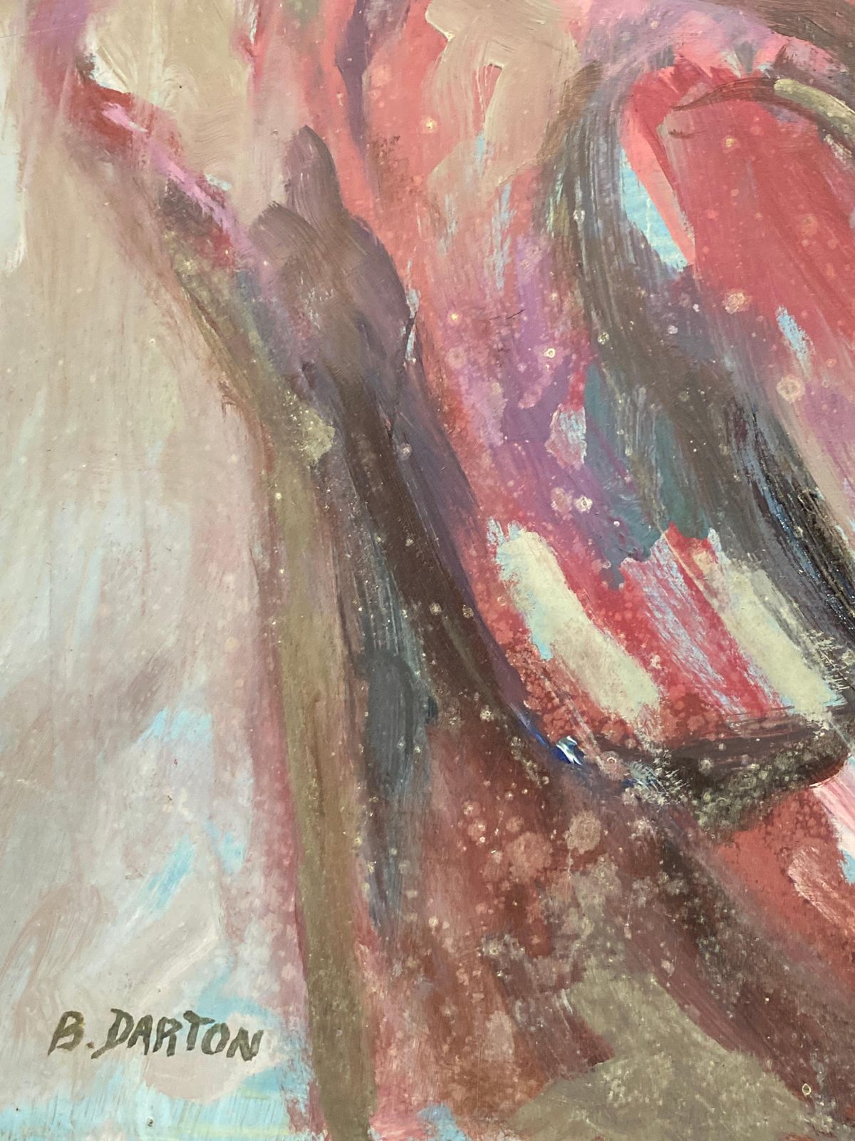 Unknownsigned Large 1960's British Original Oil Painting, Figures Readingcirca 1960s photo vinterior