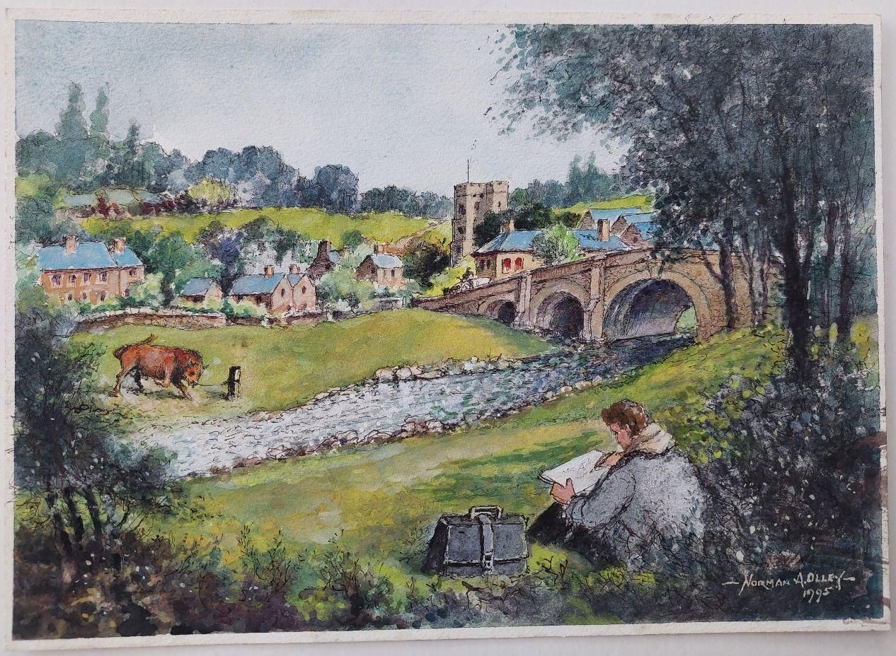 English  School19th Century Traditional English Painting Of An Artist Sketching In Yorkshire20th Century photo furniture