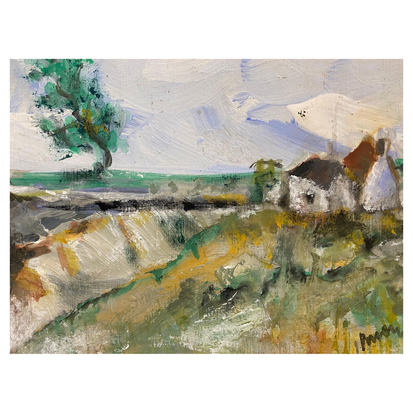 Unknownjacques Pinon, French Signed Expressionist Landscape Paintinglate 20th Century