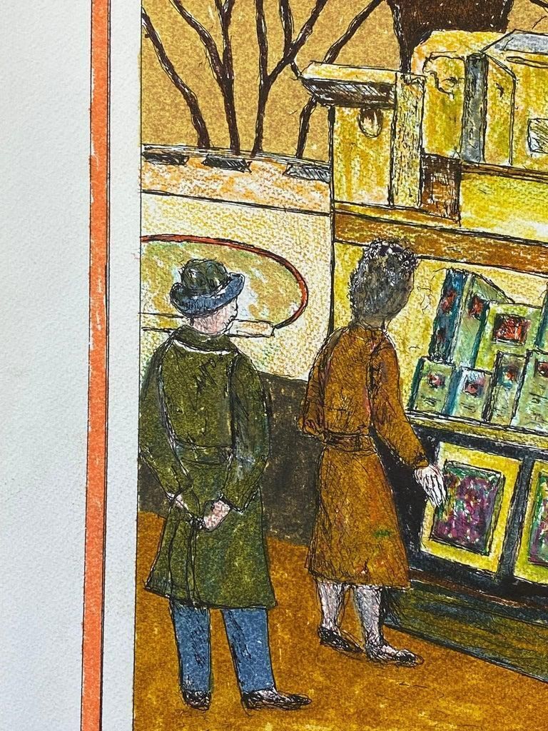 Unknown1950's French Modernist / Cubist Painting Signed, Parisian Market Stall1950 photo for sale
