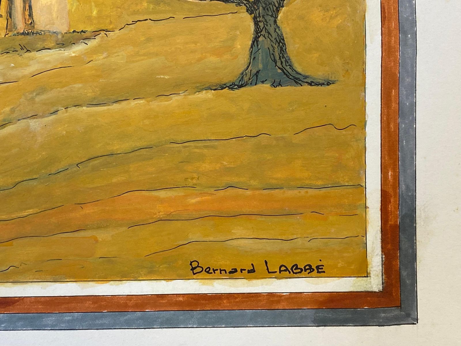 Unknown1950's Modernist Signed Painting, Tranquil View Of French Buildings1950s photo vinterior