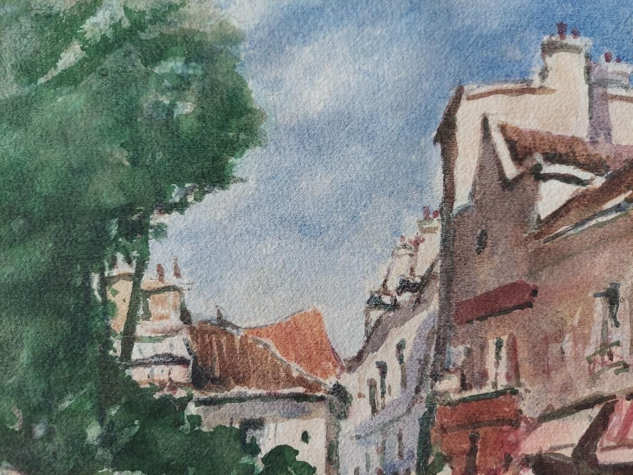 Maurice Mazeiliefrench Modernist Cubist Painting Summer Town Scene20th Century photo Art