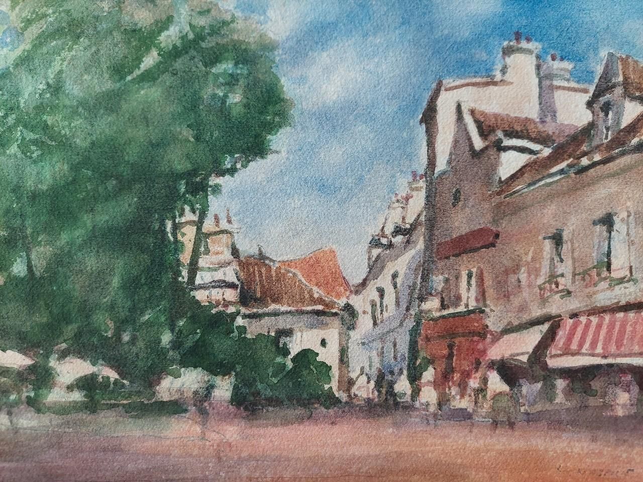 Maurice Mazeiliefrench Modernist Cubist Painting Summer Town Scene20th Century photo 301.0