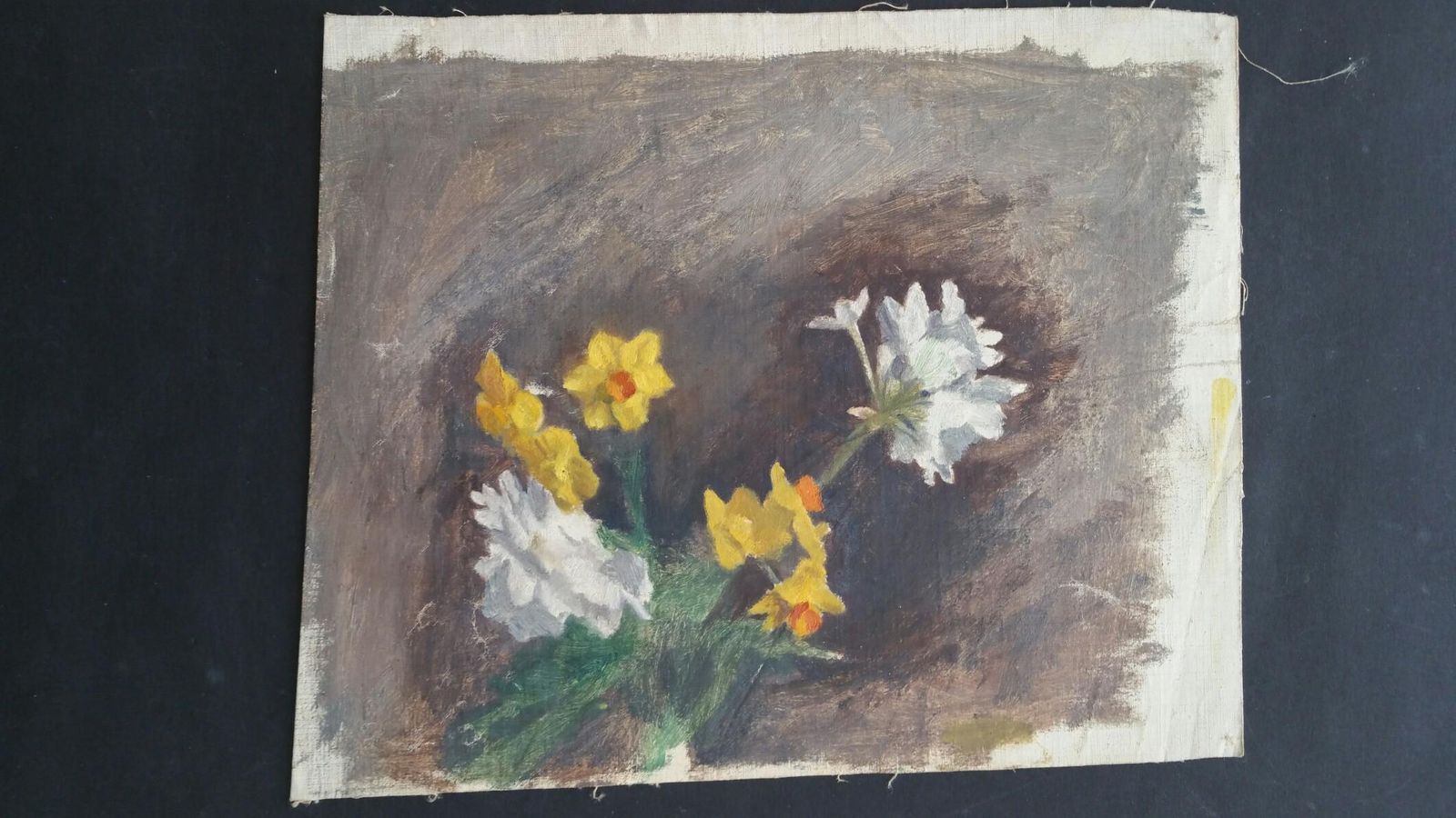 Unknownenglish Vintage Oil Painting On Canvas, Spring Flowerscirca 1880 1905 photo furniture