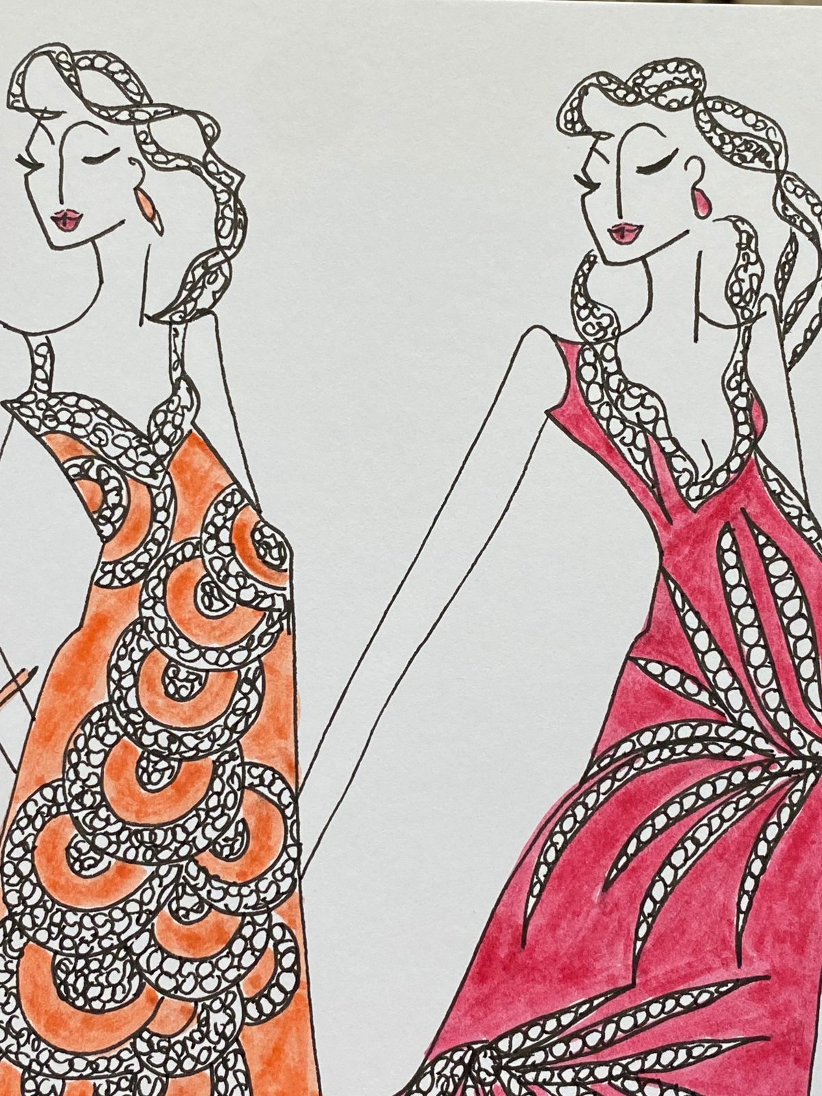 Unknownoriginal Fashion Design Illustration Watercolor Painting Laura Ashley Designercirca 2000s photo Art