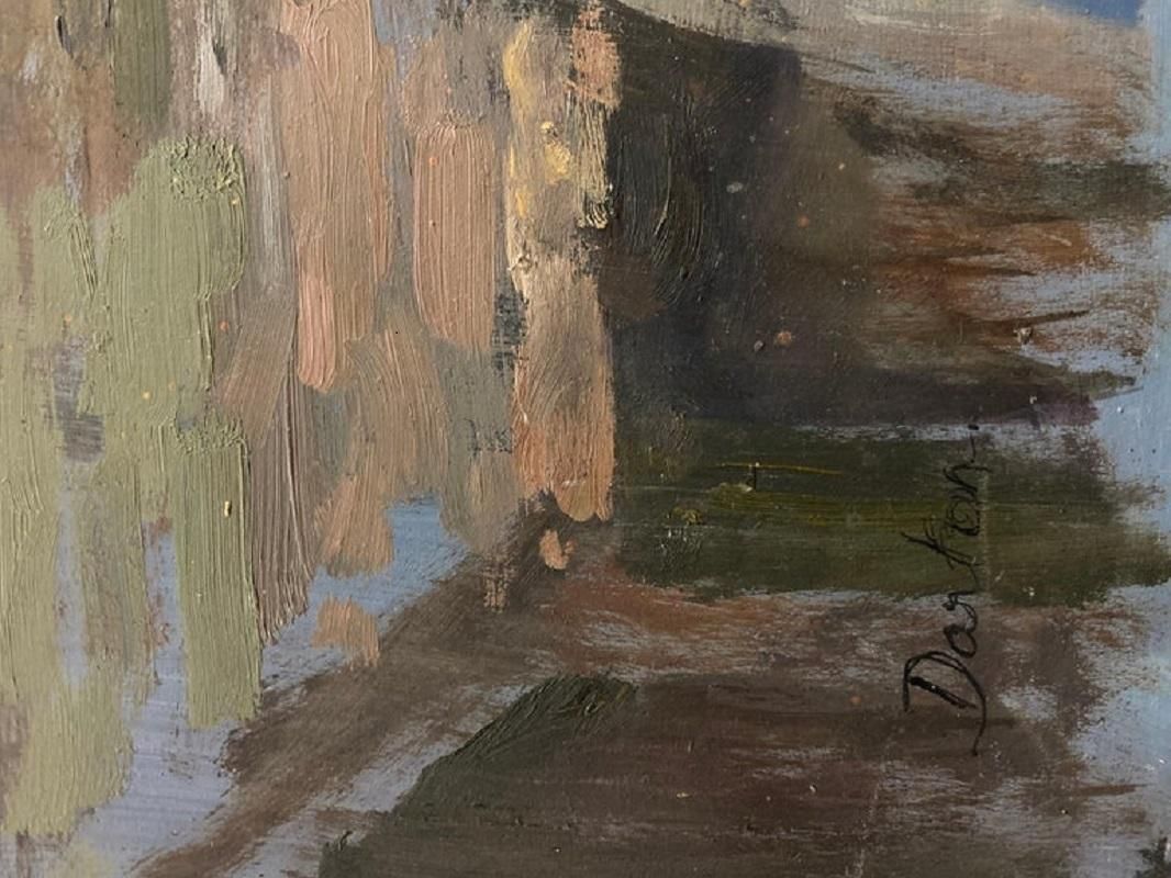 Unknownsigned Large 1960's British Original Oil Painting, The Man In The Blue Suitcirca 1960s photo vinterior