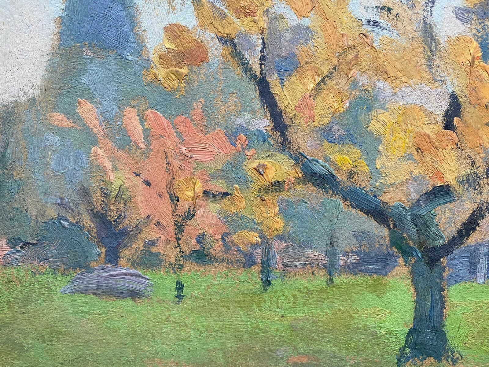 Unknownrene Hutet French Impressionist Oil, Autumn Trees Landscapemid Century photo for sale