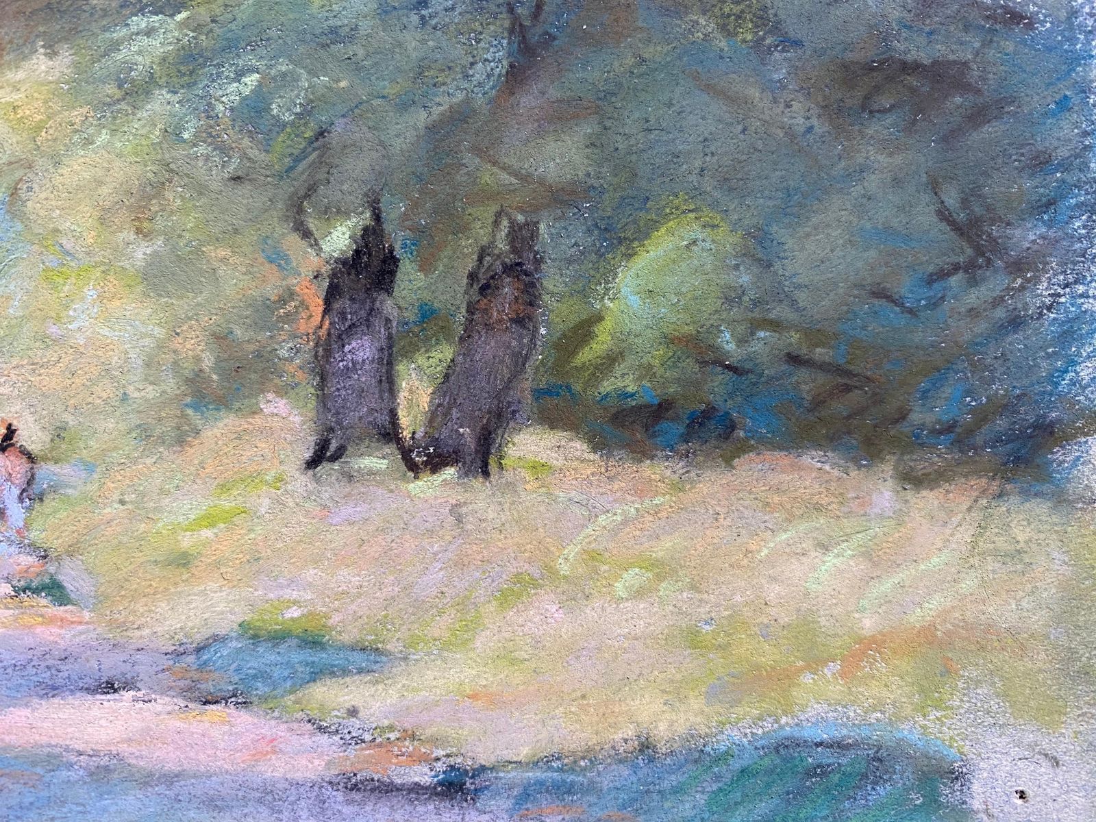 Unknowncamille Meriot, Pastel French Impressionist Sunlit Country Tranquil Lanecirca 1940s photo buy
