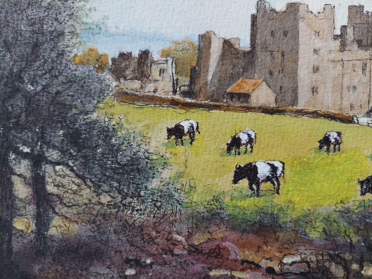English  Schooltraditional English Painting Bolton Castle In Yorkshire, England20th Century photo for sale