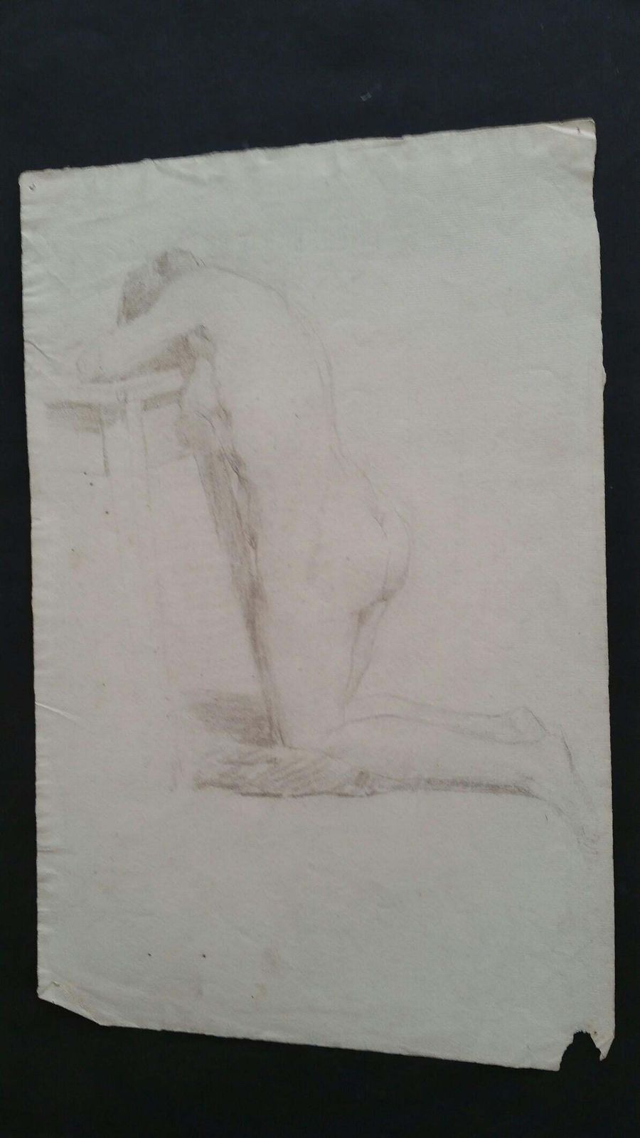 photo furniture Unknownenglish Graphite Portrait Sketch Of Female Nude, Kneelingcirca 1880 1905