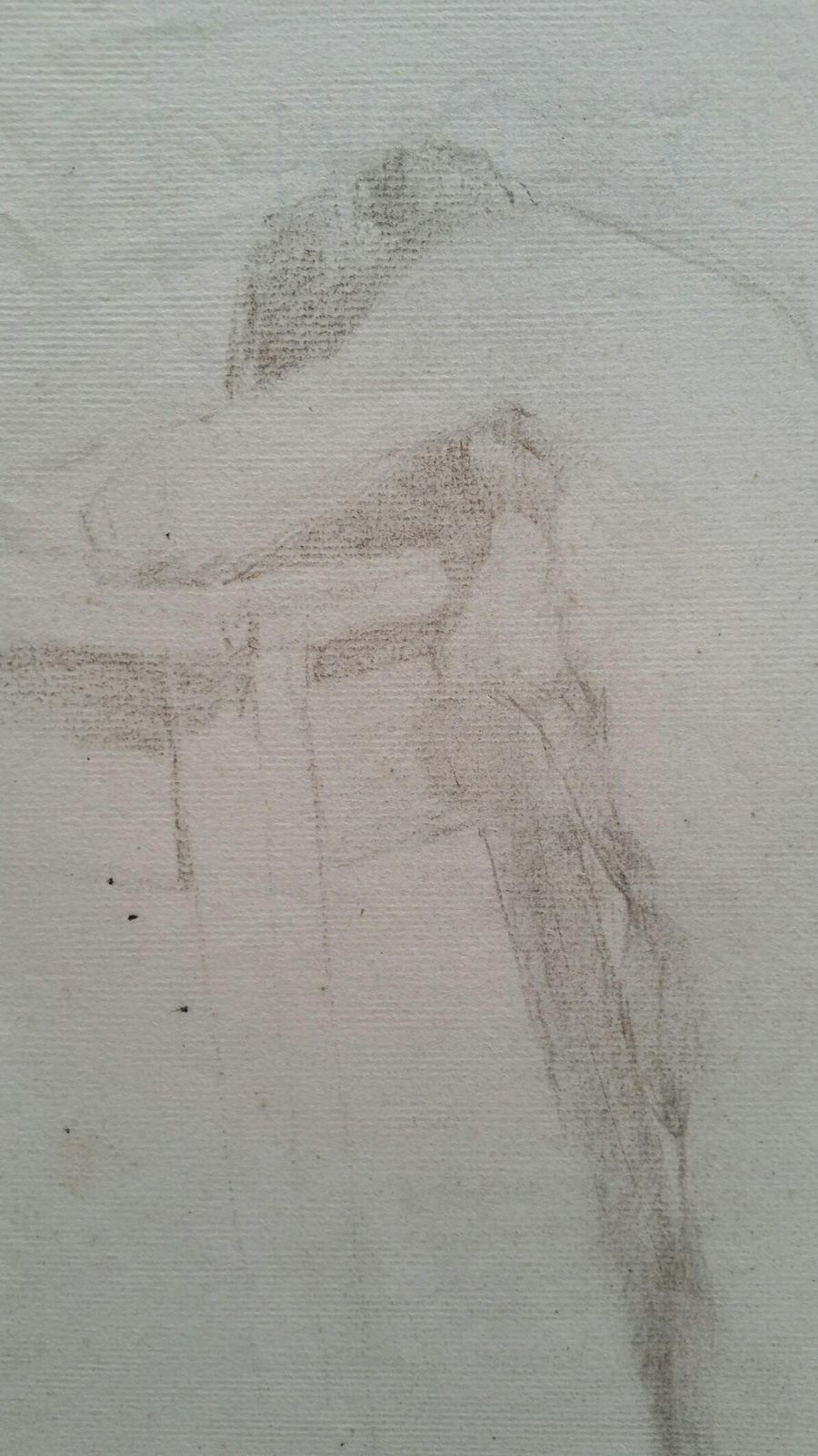 Art Unknownenglish Graphite Portrait Sketch Of Female Nude, Kneelingcirca 1880 1905 photo