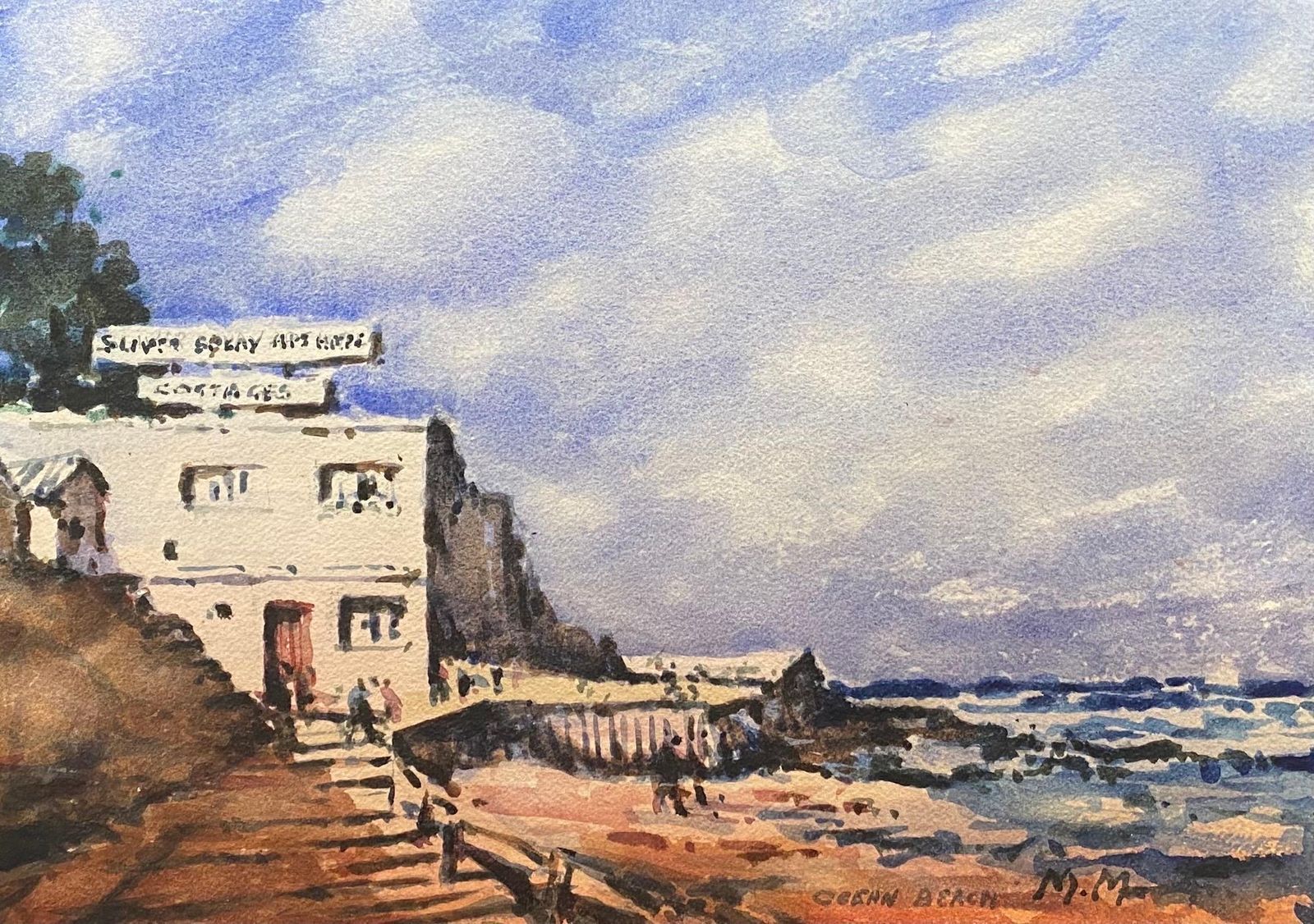 Unknownmaurice Mazeilie  French Impressionist Signed Watercolour   Ocean Beach20th Century photo furniture