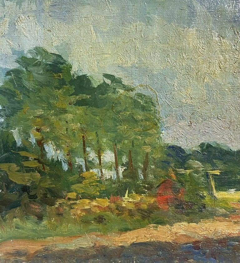 Unknownmaurice Mazeilie French Impressionist Oil  Golden Light Woodland Field photo for sale