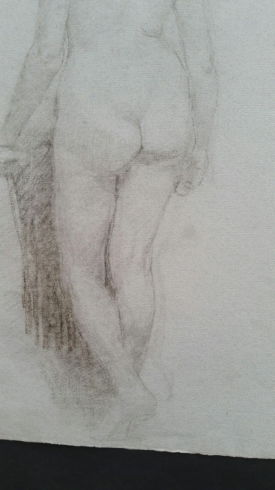 Unknownenglish Graphite Portrait Sketch Of Female Nude, Back Viewcirca 1880 1905 photo 199.0