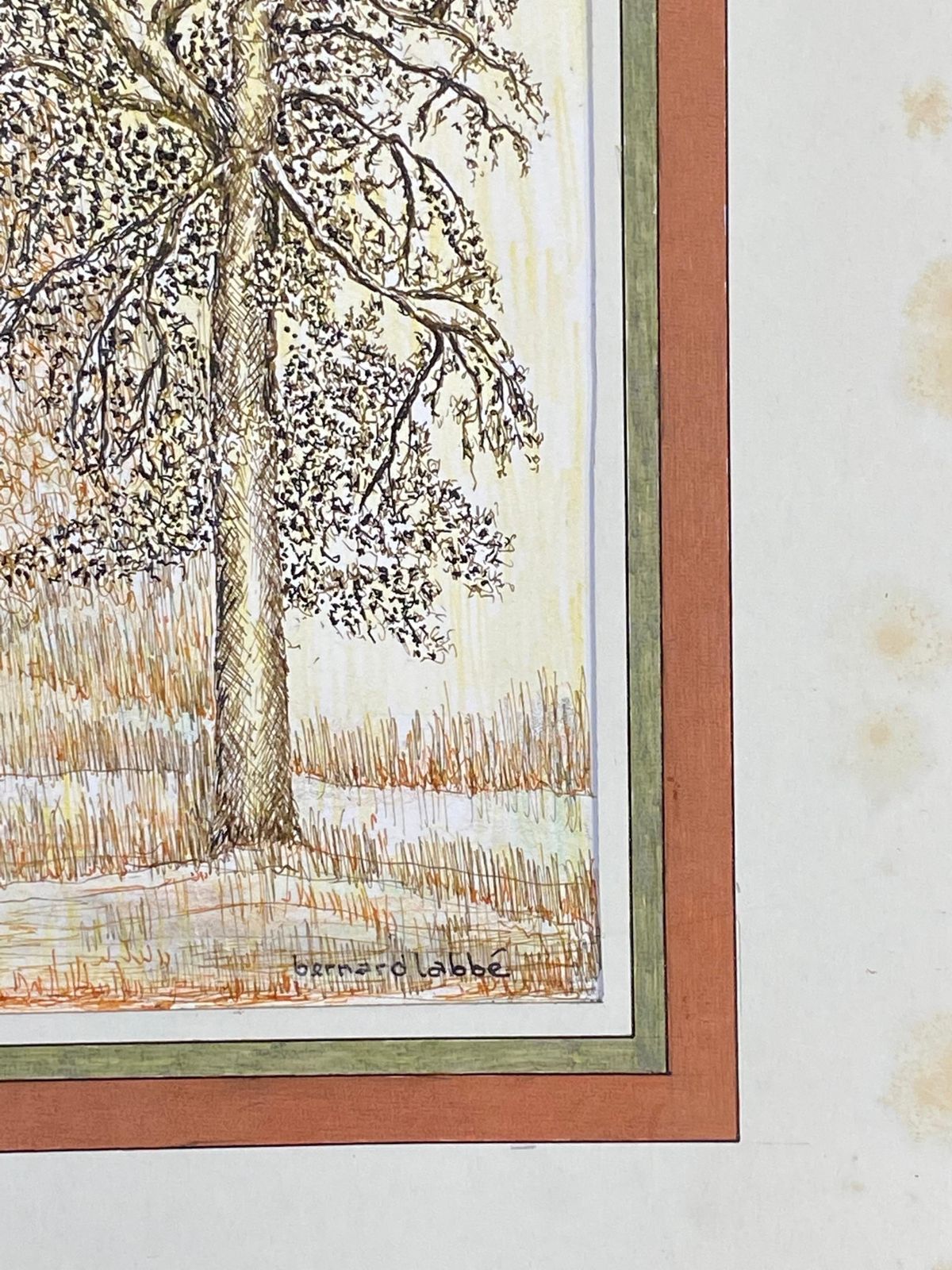 Unknown1950's Modernist Signed Painting, The Two Trees In Field1950s photo Art
